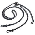 BEAULEGAN Thin Handbag Chain Strap Adjustable - Replacement for Small Shoulder Crossbody Bag, 130 cm Long （Black/Gunmetal）