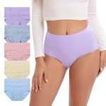 INNERSY Ladies Knickers Multipack Cotton Underwear Women Full Briefs High Waist Panties 5 Packs (20, Early Summer)