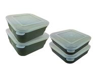 Roddarch 4 Fishing Maggot Bait Box Tub 2 x 2 Pint & 2 x 1 Pint Bait Boxes Shatterproof ABS