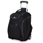 High Sierra Powerglide Wheeled Laptop Backpack, Black, Black, 21 x 14 x 9-Inch