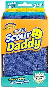 Scrub Daddy Steel Scouring Pad - ArmorTec Steel Fibres Woven in for the Toughest Scouring Jobs - 2 Scouring Pads