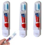 Colgate Travel Toothbrush Set of 3 by VistaHome - Foldable Toothbrush - Portable Toothbrush Set with Toothpaste - Orthodontic Toothbrush Set - Compact Toothbrush Set with Mini Toothpaste - Travel Size