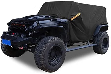 X AUTOHAUX SUV Car Cover Cab Cover for Jeep Wrangler JK JL Hardtop and Convertible Soft Top 4 Door 2007-2021 Outdoor Sun Dust Wind Snow Protection 420D Oxford with Driver Door Zipper Black