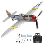 HBSAPKKA RC Plane 4 Channel Remote Control Airplane Ready to Fly P-47 6-Axis Gyro System One Key Aerobatic Aircraft with 2 Batteries for Beginners Adults Kids