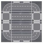 Etarnfly 16 Pack Road Base Plates, 10"x10" City Street Plates 100% Compatible with All Major Brands, 4 Curve / 4 T-Junction / 4 Straight / 4 Junction