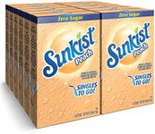 SINGLES TO GO! Sunkist Soda Drink Mix In 12 Boxes with 6 Packets Each (NonCarbonated and Sugar Free), Peach,6 Count (Pack of 12)