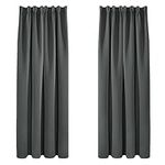 Deconovo Thermal Insulated Curtains Pencil Pleat Curtains Blackout Curtains Kids Curtains for Bedroom Dark Grey W55x102L Inch One Pair