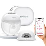 Infantso COMFIT Smart (Digitally OR Mobile App-Controlled) Wearable Compact / Sleek / Portable Breast Pump electrical, Hands-Free Electric Breast Pump for Feeding Mothers with 3-Phase Pumping, 9 Suction Levels, Smart LED Display, Quiet Operation, 180ml Leak-Proof milk Collector, Type-C Rechargeable Battery, FREE Care Package, (1 year Warranty)
