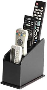 MK292A- Leather Remote Control Organizer with 4 Compartments (Black)