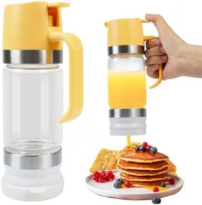 Ecopandy Honey Dispenser 12Oz No Drip with Base 2026 Upgrade, Glass Honey Jar pot with Handle, Syrup Dispenser for Coffee or Tea, Mess Free Honey Dispenser for Honey and Syrup, Honey Container