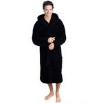 Star and Stripes BLACK Terry cotton HOODED bathrobes in L/XL