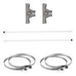 FFN Avenue Banner Mounting Kit, Street Light Pole Banner Bracket Hardware, for 36'' Wide Banners, Includes Brackets, Fiberglass Rods & Sturdy Mounts