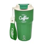 House of Quirk 420ML Stainless Steel Coffeemate Insulated Tumbler, Double Vacuum Insulated Travel Coffee Mug 100% Leak Proof with Lid Hot and Cold (Forest)