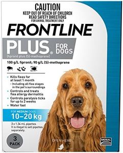 FRONTLINE PLUS for Dogs 10 to 20 Kg Blue Pack 3 Pipettes