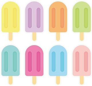 Whaline Summer Ice Pop Cutouts Colorful Ice Lolly Paper Cut Outs Back to School Bulletin Board Decor with 100Pcs Glue Points for Classroom Popsicle Party DIY Crafts Supplies, 48Pcs