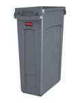 Rubbermaid Commercial Products Vented Slim Jim Waste Receptacle Bin 87 Litre Grey FG354060GRAY