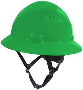GE Hard Hat, Full Brim, Class C, Padded Sweatband, 4-Point Ratchet Suspension, ANSI Z89.1-2014, Safety Hard Hats for Men, Impact Resistant, Durable, Lightweight, Adjustable - Vented, Green