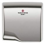 World Dryer® L-973 SLIMdri® Hand Dryer - Automatic Brushed Stainless Steel Universal Voltage Surface-Mounted ADA Compliant