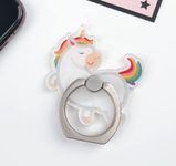 KolorFish Funky Mobile Phone Ring Grip Holder Stand 360 Degree Rotation with Finger Ring for All Mobile Phone and Tablet (Universal) Rainbow Unicorn (R630)