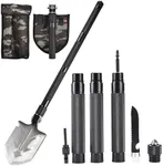 Grippi Survival Shovel Multitool - 2"Hx10"Lx6"W - Portable Multifunctional Tactical Shovel - Versatile Camping Equipment for Outdoor Activity - Utility Equipment for Gardening & More (Black)