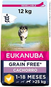 EUKANUBA Grain Free, Alimento para Cachorros de Razas Grandes y Gigantes, Rico en Pollo, 12kg