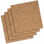 Quartet Cork Tiles, Natural, 12 Inch x 12 Inch, Frameless, 4 Pack (102)