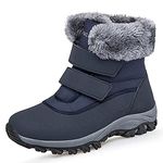 Snow Boots Womens Waterproof Ladies Walking Winter Ankle Boots Warm Fur Lined Anti Slip Shoes,629 Blue 6UK 40EU 250