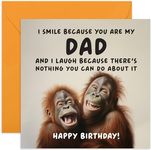 Funny Birthday Card for Dad - 'Nothing You Can Do About It' Chimp Birthday Card for Him - Hilarious Birthday Card from Son Daughter - Gift for Him - Blank Inside