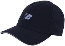 New Balance Men's and Women's 6-Panel Performance Run Hat, One Size, Black