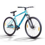 FIREFOX Drift 700C Single Speed Hybrid Bicycle for Adult | Blue | Front Suspension | Disc Brake | Steel Frame:45cm | Ideal Rider Height:5.2 & Above | 98% Pre-Assembled | Ideal for Mens