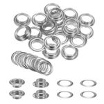 sourcing map 20Set Grommets Eyelets with Washers 12mm Copper Metal Eyelets Kit for Fabric Curtain Tarps Leather Belt Shoes Bag DIY, Silver Tone