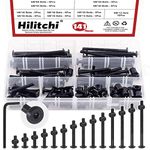 Hilitchi M6 Black Hex Socket Head Screws Bolts Barrel Nuts Hardware Assortment Kit for Crib Baby Bed Furniture Cots and Chair (Assortment Kit-140PCS)