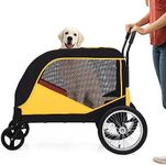 Dog Stroller for Large Pet, Jogger Stroller, Easy Folding Cart Frame, Quick Release Wheel, Breathable Animal Stroller with 4 Wheel and Storage Space Pet Can Easily Walk in/Out Travel