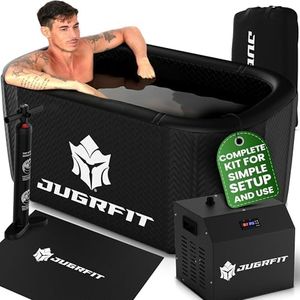 Cold Plunge Tub with Water Chiller – 53”L×32"W, 121 Gal Inflatable, Portable Ice Bath Tub for Outdoor or Indoor Use – 37℉ Chiller, Pump, & Filter – Boost Athletic Recovery, Mood, & Energy with JUGRFIT
