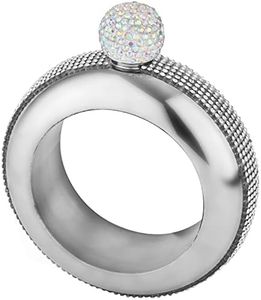 Petaca Pulsera de Diamantes de Imitación para Mujer, 103,5ml Frasco de Pulsera para Mujer Regalo Creativo Acero Inoxidable Purpurina Petaca para Mujer Fiestas con Tapa de Diamantes de Imitación