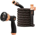 2024 Pocket Hose Copper Bullet With Thumb Spray Nozzle AS-SEEN-ON-TV Expands to 50 ft, 650psi 3/4 in Solid Copper Anodized Aluminum Fittings Lead-Free Lightweight No-Kink Garden Hose