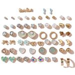 Shining Diva Fashion 30 Pairs Combo Set Latest Stylish Crystal Pearl Earrings for Women and Girls (15283er)