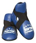 Playwell Top Ten Competition Vinyl Semi Contact Sparring Boots - Blue (Medium)