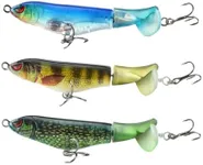 UOZAZE Top Water Fishing, Glide Bait for bass, Whopper plopper Lure for Bass Muskellunge Salmon Trout, Floating Lure for Freshwater or Saltwater, Trout Lures, Catfish Bait, Fishing Stuff Catfish Bait