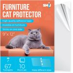 Catikat XL Furniture Protectors from Cats 10 Pack - Safe Couch Protector from Cats - Larger 17" x 12" Cat Scratch Deterrent Training Tape Sheets - Transparent Cat Anti Scratching Protection Guards