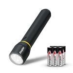 ENERGIZER LED Flashlight Vision PRO, Ultra Bright 1000+ Lumens, IPX4 Water Resistant, Aircraft-Grade Aluminum LED Light, Rugged Metal Flash Light for Outdoors, Emergency Power Outage, Black