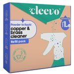 Cleevo Copper & Brass Cleaner - Refill Pack (1 Litre) | Non-toxic Metal Cleaning Spray | Plant-based Cleaning Spray for Tough Stains | Cleaning Gel Liquid for Brass, Copper & Silver (Sandalwood)