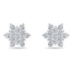 Kisna Real Diamond Jewellery 18KT White Gold SI Diamond Earrings For Woman | Luminous Cluster womens