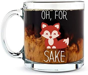 Oh, for Fox Sake - Funny Coffee Mug - 13OZ Glass Coffee Mug - Mugs for Women, Boss, Friend, Employee, or Spouse - Perfect Borthday Gift - by AW Fashions