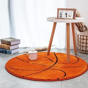 Kids Rug Basketball Round Rug Carpet Floor Chair Mat for Kids Rooms Children's Bedroom (Basketball, 120cm)