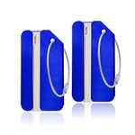 Aluminum Luggage Tag for Luggage Baggage Travel Identifier by Ovener (Blue 2 Pcs)