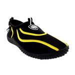 Aqua Shield womens Toggle Surf Aqua Beach Water Socks Sport Yoga Swim Pool Water Shoes - Black/Yellow - UK7/40 WS0013