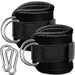 XYUXWLG Ankle Straps for Cable Machines Attachments 2 Pcs Gym Ankle Strap Padded Support Adjustable D Rings, for Kickbacks, Glute Workouts, Leg Extensions, Booty Hip Abductors Exercise