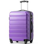 Merax Luggage, Airline Approved, Lightweight 4 Wheel ABS Hard Case Suitcases, Secure TSA Lock, with Internal Storage Pocket, (Purple, 20INCH)