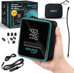 INFLATiQ by RIMiQ Portable Tire Inflator Air Compressor – Twice as Fast QwikFlow Technology with Auto Shut-Off – 11.1V Rechargeable Air Pump with Metal Gears and Premium Carry Case (2 Pack)